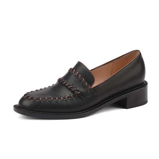 Women Genuine Leather Flats Oxfords Shoes Handmade