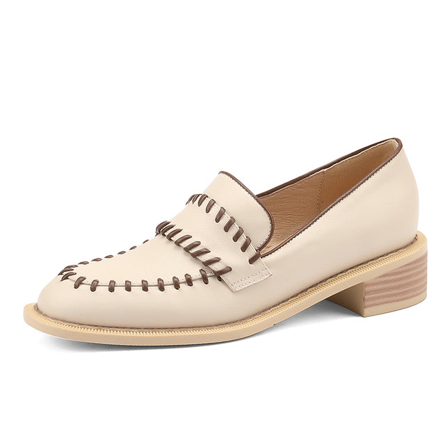 女性用本革フラットシューズ オックスフォードシューズ ハンドメイド