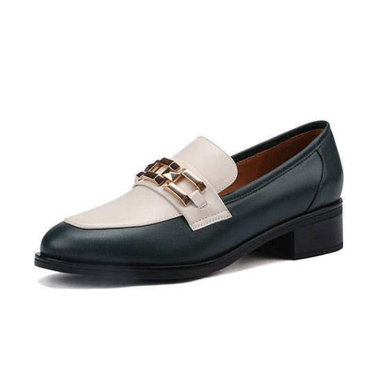 Women Genuine Leather Oxfords Shoes Hand-made