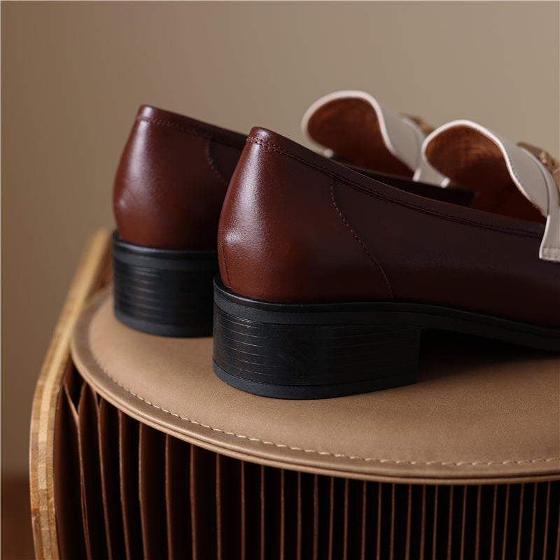Women Genuine Leather Oxfords Shoes Hand-made