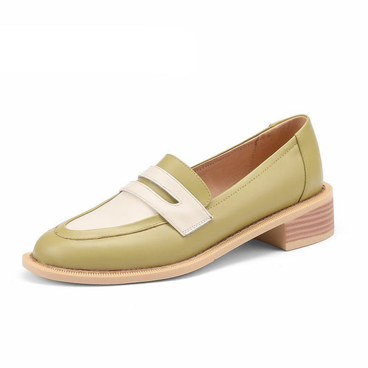 Women Genuine Leather Flats Oxfords Shoes