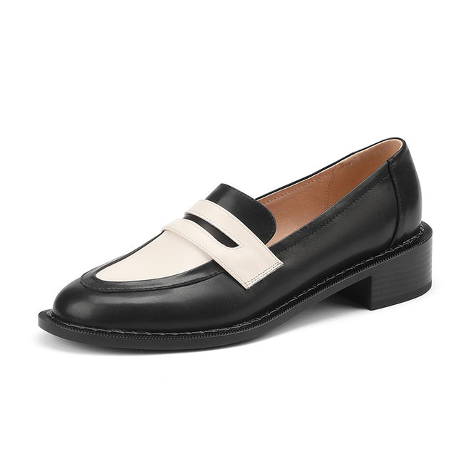 Women Genuine Leather Flats Oxfords Shoes