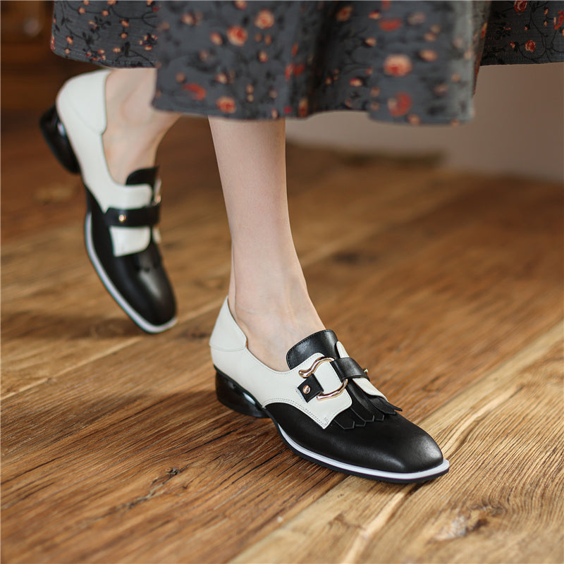 Women Oxfords Shoes Hand-made Leisure Slip On