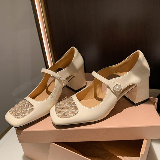 Mary Janes Sandals Genuine Leather Buckle Women Shoes