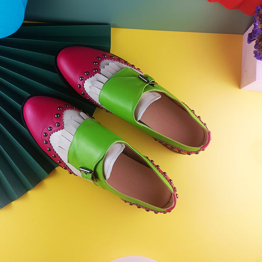 Women Leather Summer Platform Sneakers Flat Oxford