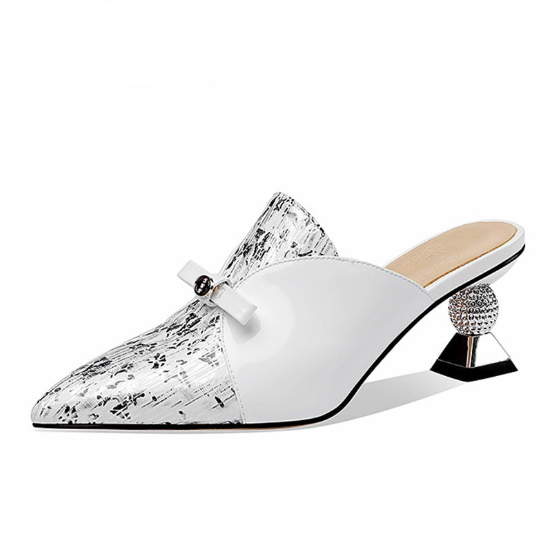 Genuine Leather High Heels Sandals For Women Sexy Slipper