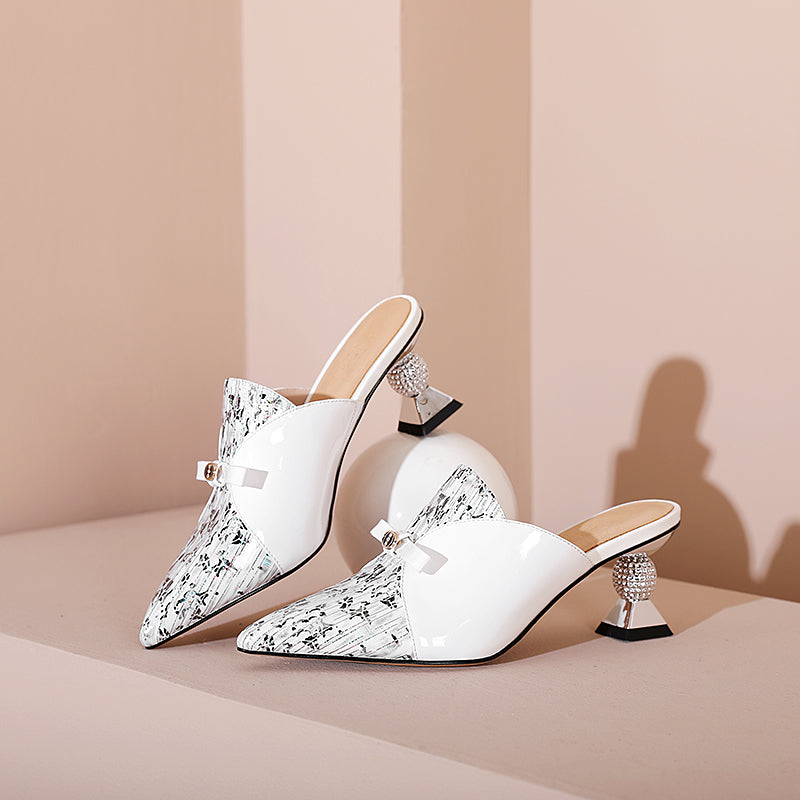 Genuine Leather High Heels Sandals For Women Sexy Slipper