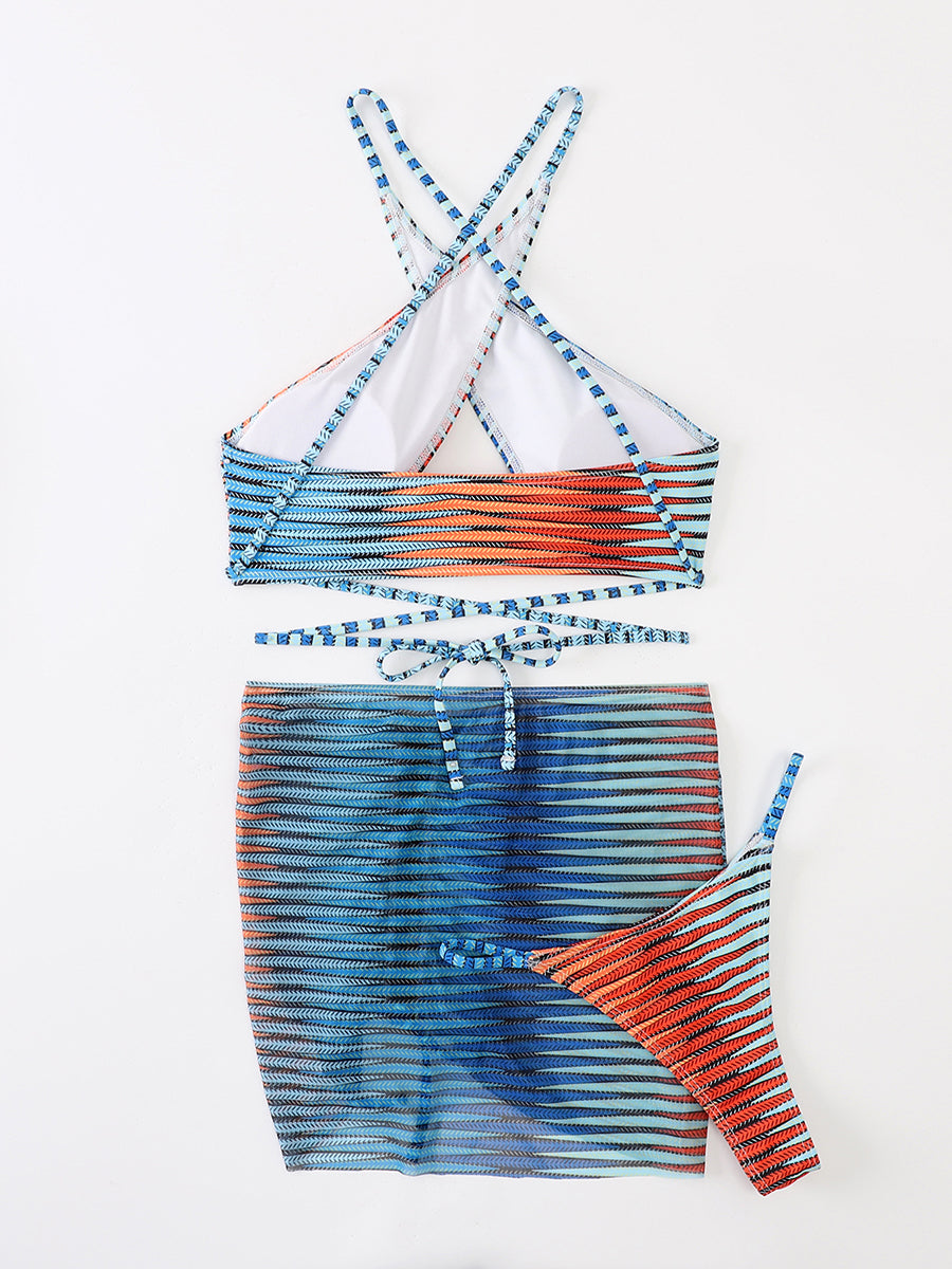 Striped Bikini Sexy Push Up Swimwear Women Bathing Suit