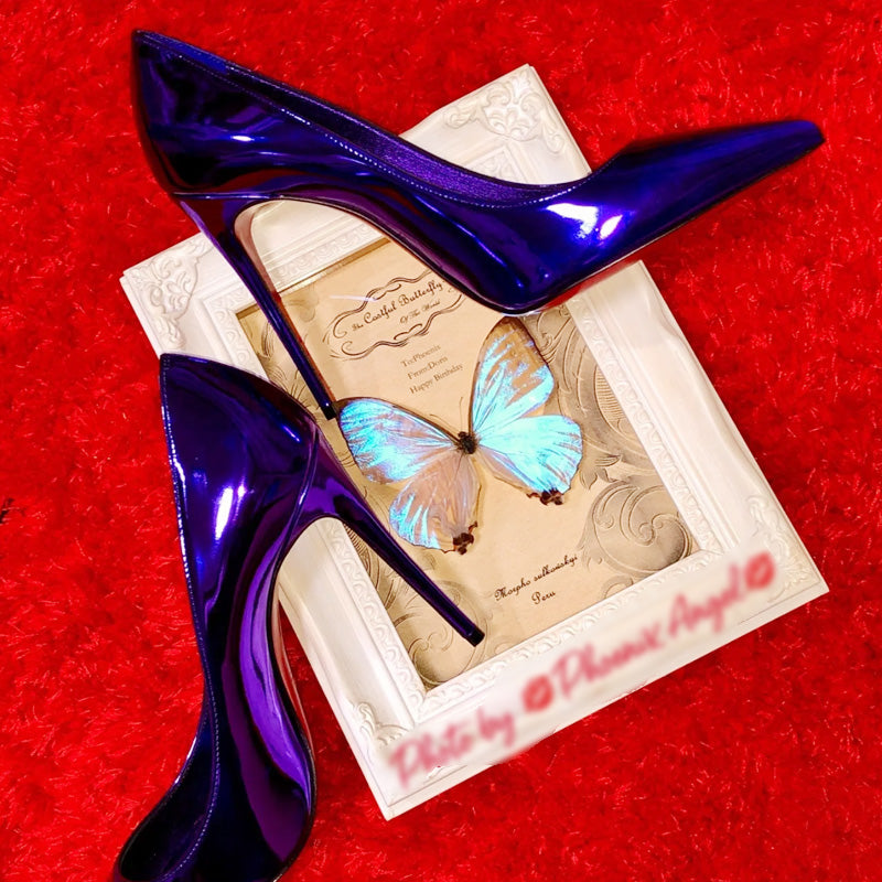 Women Pumps Genuine Leather Red Shiny Wedding Shoes