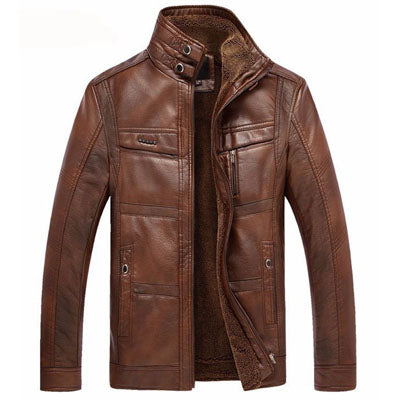 Leather Jacket Men Coats 5XL Brand High Quality PU Outerwear Men Business Winter Faux Fur Male Jacket Fleece EDA113 - LiveTrendsX