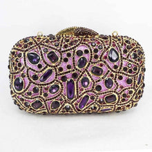 Load image into Gallery viewer, Fashion Luxury Sparkly Diamond Evening Bag Purple Crystal Clutch Bag Women Wedding Party Purse Female pochette banquet bag sc125 - LiveTrendsX
