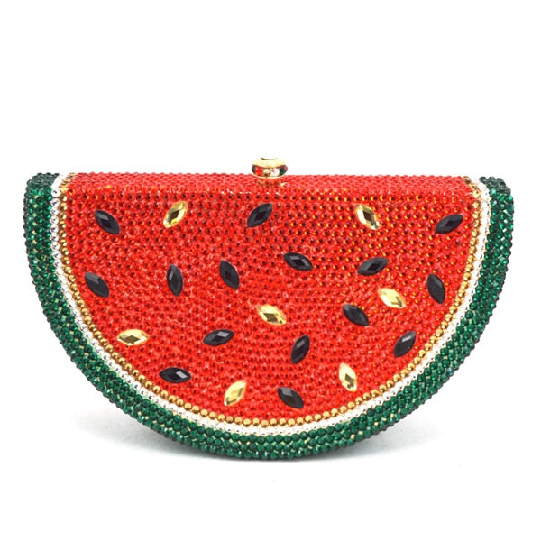 Luxury Crystal bag Watermelon Pattern Evening Bag Diamond Luxury Crystal Clutch Bag Lovely Fruit Ladies Party Purse Handbag 321 - LiveTrendsX