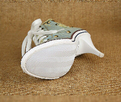 Korean Style Women Summer denim High Heels Lace Up High Top Rivets Side Zipper Fashion Casual Denim Shoes large size 42 - LiveTrendsX