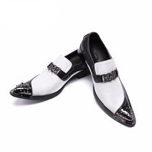 Load image into Gallery viewer, Men&#39;s Flats Fashion Brand Designer Dress Shoes Black and White Chain Casual Shoes for Men Wedding and Party Shoes - LiveTrendsX
