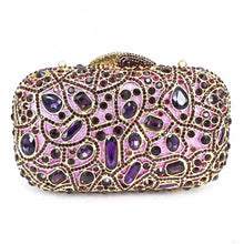 Load image into Gallery viewer, Fashion Luxury Sparkly Diamond Evening Bag Purple Crystal Clutch Bag Women Wedding Party Purse Female pochette banquet bag sc125 - LiveTrendsX
