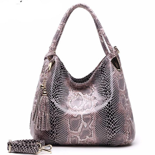 BIG SALE*Individual Fashion Snake Designer Big Capacity Lady Bags New Tassel Embossed PU Leather Cross Body Handbags Women - LiveTrendsX