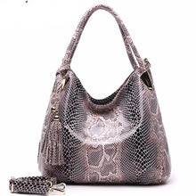 Load image into Gallery viewer, BIG SALE*Individual Fashion Snake Designer Big Capacity Lady Bags New Tassel Embossed PU Leather Cross Body Handbags Women - LiveTrendsX
