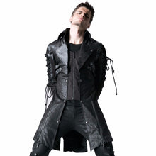 Load image into Gallery viewer, Steampunk Military Uniform Autumn Winter Punk Jacket Fashion Casual Overcoats Gothic Retro Style Faux Leather Long Coats for Men - LiveTrendsX
