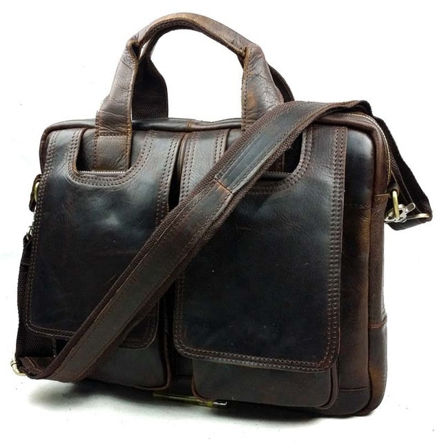 Genuine Leather Men's Handbag luxury design Cross body Bag High quality Tote bags Fashion Men Business briefcase - LiveTrendsX