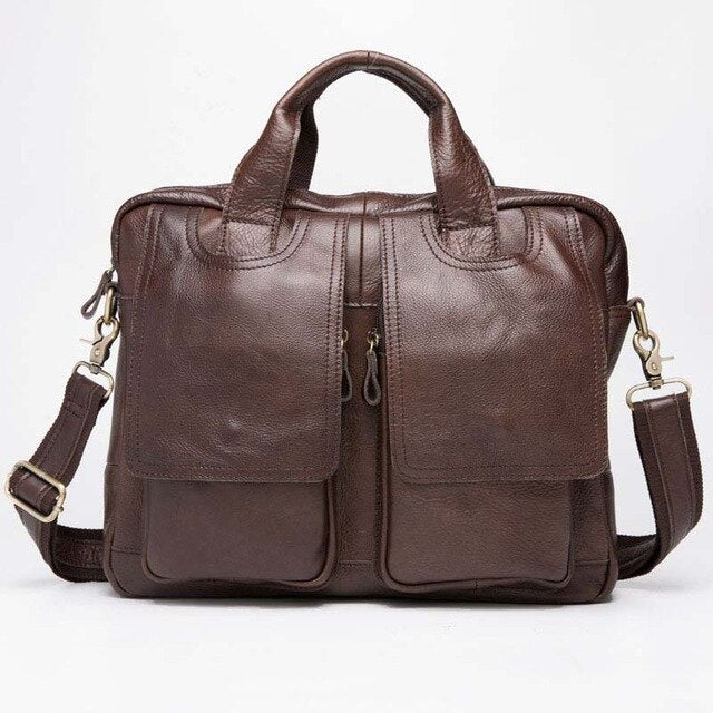 Genuine Leather Men's Handbag luxury design Cross body Bag High quality Tote bags Fashion Men Business briefcase - LiveTrendsX