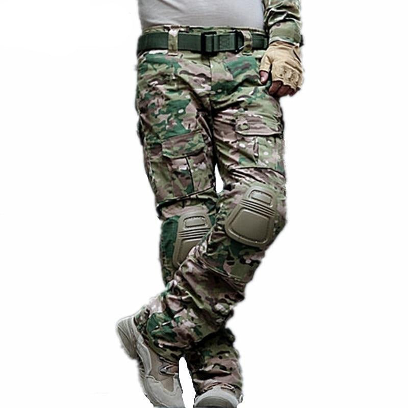 Camouflage Military Tactical Pants Army Military Uniform Trousers Airsoft Paintball Combat Cargo Pants With Knee Pads - LiveTrendsX