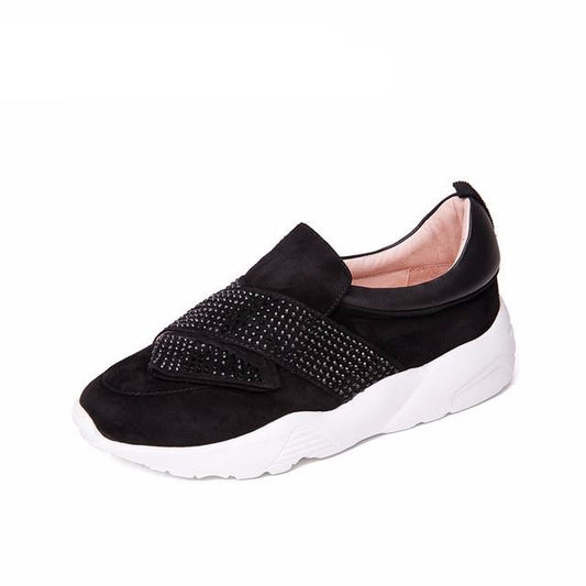 new genuine leather casual flat shoes woman Platform slip-on white outsole black pink khaki spring summer 35-40 size - LiveTrendsX