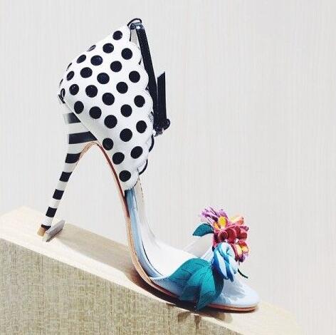 Women Fashion Polka dot Sandals Multicolor Flowers