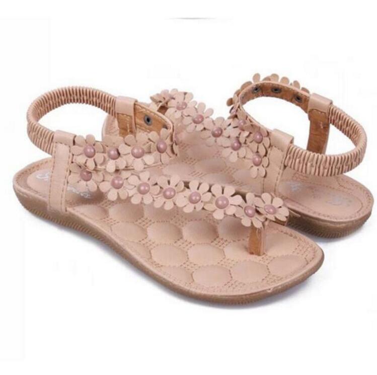 New Fashion Women Shoes Flats Sandals Female Girl Casual PU Leather Flower Floral Beach slides - LiveTrendsX