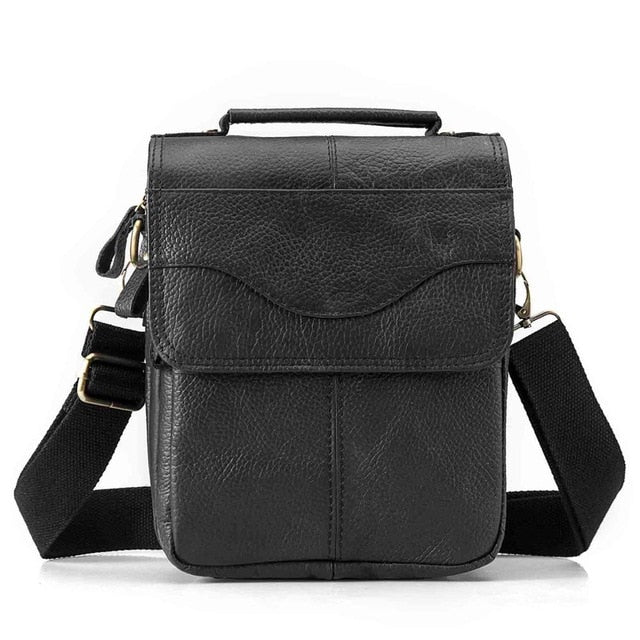 Quality Original Leather Male Casual Shoulder Messenger bag Cowhide Fashion Cross-body Bag 8" Pad Tote Mochila Satchel bag - LiveTrendsX