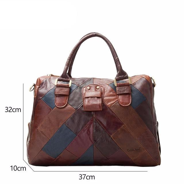 Luxury Genuine Leather Handbags Female Bags for Women 2018 Designer Patchwork Shoulder Bags Large - LiveTrendsX