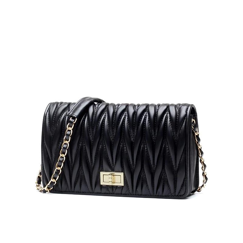 Women Messenger Bags Luxury Genuine Leather Handbags Designer Chain Shoulder Bag Crossbody for Lady Fold Sheepskin - LiveTrendsX