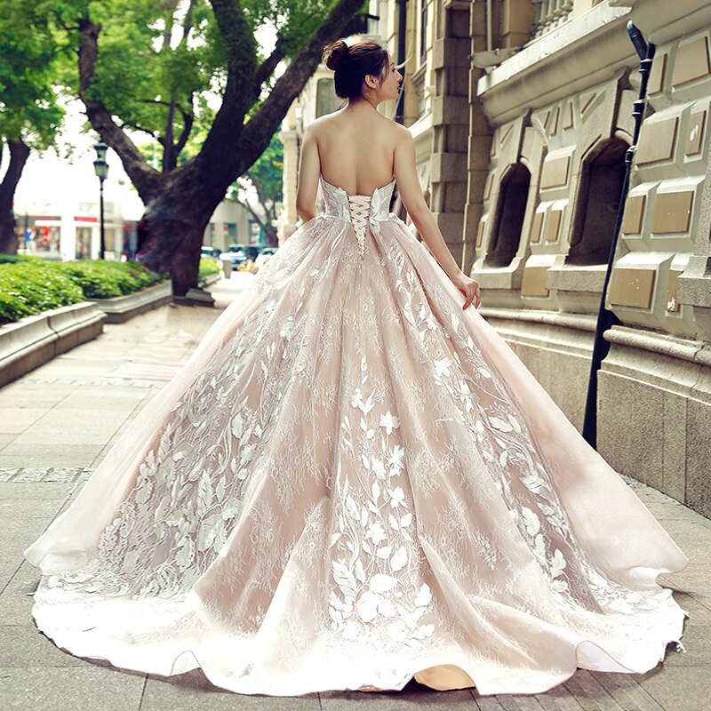 charming strapless evening dress with brush train backless for sexy girl high quality - LiveTrendsX