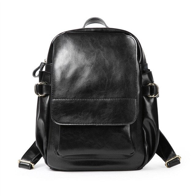 Fashion High Quality Black Coffee Brown Split Leather Cute Women Backpacks For Girl Woman Travel Bags M8090 - LiveTrendsX