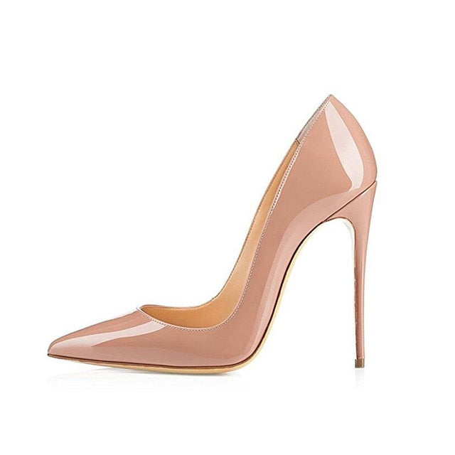 Women Pumps Heeled Shoes Nude Pointed Toe Sexy High Heel Shoes Stiletto High Heels Ladies 12 10 8 cm Big Size 42 - LiveTrendsX