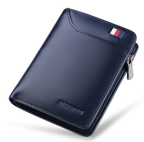 Genuine Leather Men Wallet with Card Holder Man Luxury Short Wallet Purse Zipper Wallets Casual Standard Wallets - LiveTrendsX