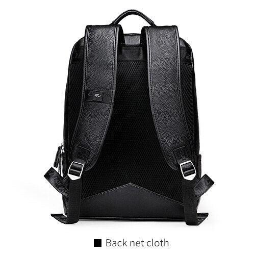 Men's Backpack Simple High Quality Leather Backpack Male Leather Fashion Trend Youth Leisure Travel Computer Bag - LiveTrendsX