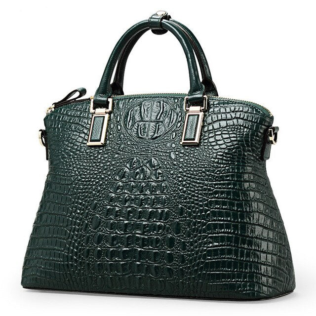 Women Bags Authentic Women Crocodile Pattern Bag 100% Genuine Leather Women Handbag Big Totes Women Bag Famous Brand Bags Luxury - LiveTrendsX
