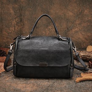 Lady Big Handbags Soft Genuine Leather Shoulder Sling Bags Handmade Retro Messenger Bags Women Purses Top-Handle Handbag - LiveTrendsX