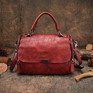 Lady Big Handbags Soft Genuine Leather Shoulder Sling Bags Handmade Retro Messenger Bags Women Purses Top-Handle Handbag - LiveTrendsX