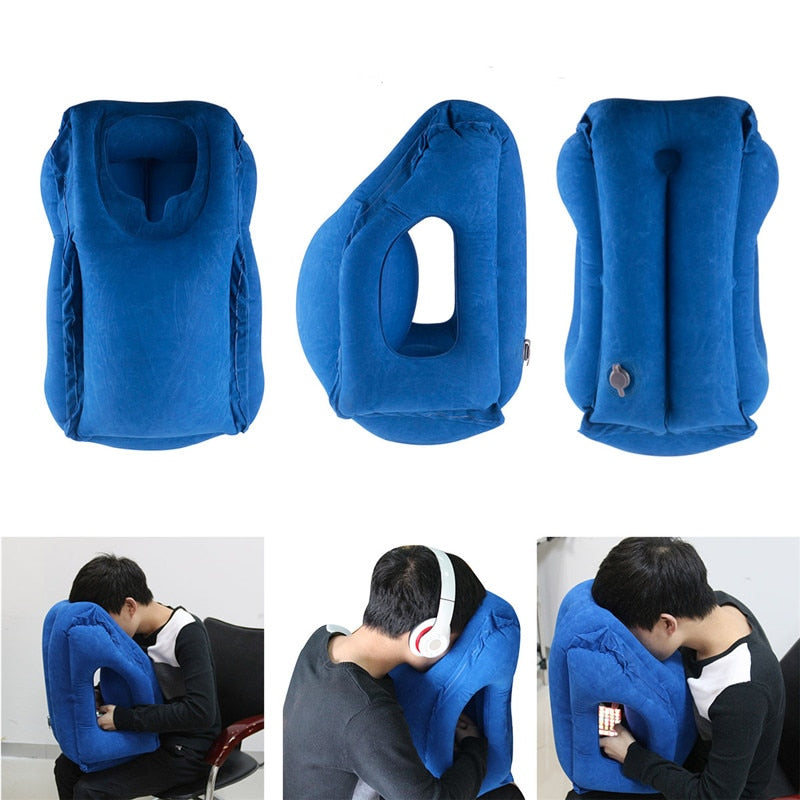 Travel pillow Inflatable pillows  air soft cushion trip portable innovative products body back support Foldable blow neck pillow - LiveTrendsX