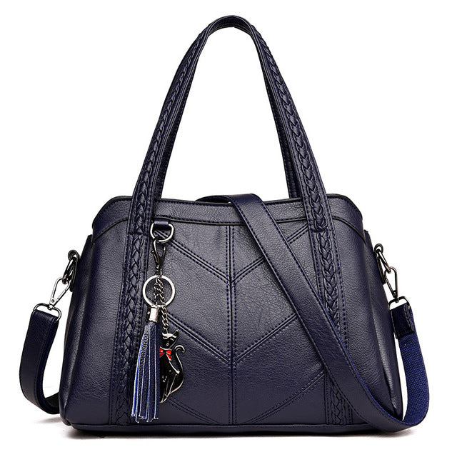 Women Handbag Genuine Leather Tote Bags Tassel Luxury Women Shoulder Bags Ladies Leather Handbags Women Fashion Bags 2018 - LiveTrendsX