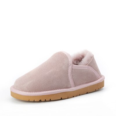 Women Winter  Low Cut Genuine Leather Female Warm Snow boots