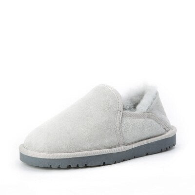 Women Winter  Low Cut Genuine Leather Female Warm Snow boots