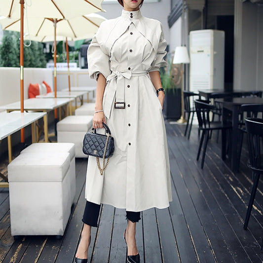 new arrival high quality women fashion comfortable loose a-line trench coat  professional temperament outdoor warm long trench - LiveTrendsX
