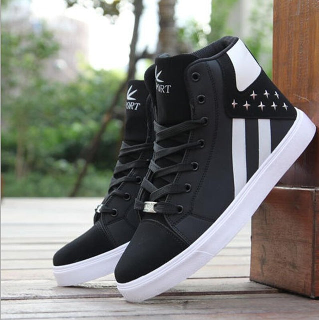 Men's Casual Skateboarding Shoes High Top Sneakers Sports Shoes  Breathable Hip Hop Walking Shoes Street Shoes Chaussure Homme - LiveTrendsX