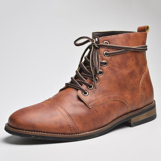 Men Fashion Lace-up Ankle Boots High Quality Men British Boot Autumn Winter - LiveTrendsX