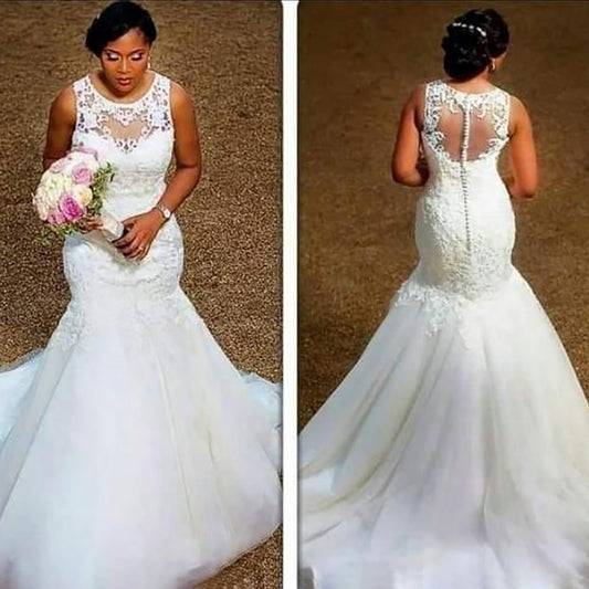 New Arrival Africa Design Full Beading Handwork Beads Ruffle Tiered Mermaid Wedding Dress Backless Gowns - LiveTrendsX