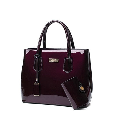 Luxury Patent Leather Bags Women Handbags Shoulder Tote Bag Female Messenger Crossboday Bags Famous Brand Set Sac A Main Femme - LiveTrendsX