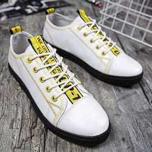Load image into Gallery viewer, Fashion Men&#39;s Casual Sneakers Skateboarding Shoes PU Flats Shoes Students Outdoor Sneakers Street Shoes Lace Walking Shoes - LiveTrendsX
