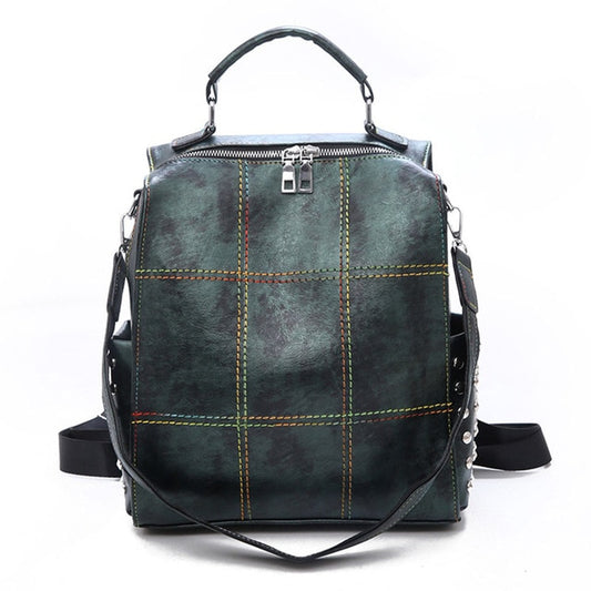 Large Capacity Backpack Women Colorful Thread School Bags For Teenage Girls Shoulder Bag Rivet Travel Backpack Female - LiveTrendsX